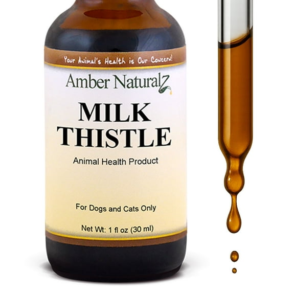 Amber NaturalZ Milk Thistle for Dogs & Cats | Herbal Supplement for Liver Health 4oz