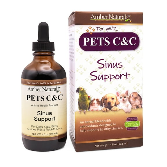 Amber NaturalZ Pets C&C Herbal Sinus Support for Dogs, Cats, Birds, Rabbits, and Guinea Pigs | Helps Maintain Normal Sinus and Respiratory Function | Antioxidant-Rich Herbal Supplement