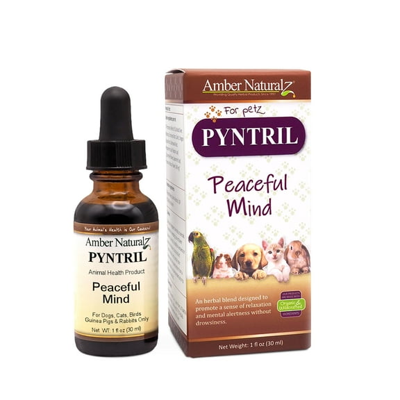 Amber NaturalZ Pyntril Peaceful Mind for Pets | Herbal Pet Supplement for Relaxation 1oz