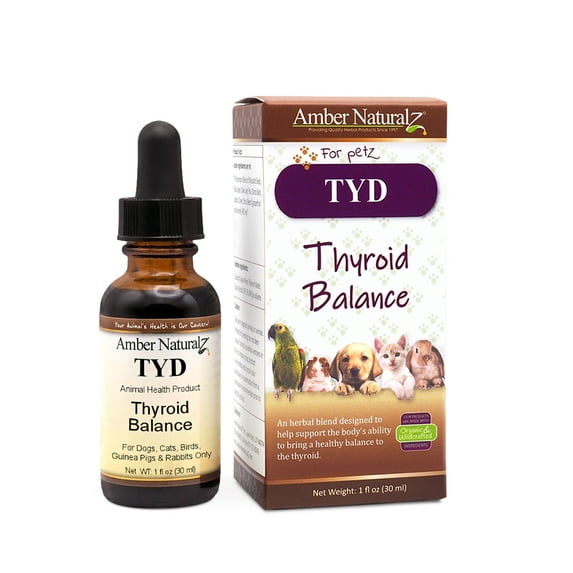 Amber NaturalZ TYD Thyroid Balance for Pets| Herbal Pet Supplement for Thyroid Health 1oz