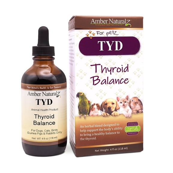 Amber NaturalZ TYD Thyroid Balance for Pets| Herbal Pet Supplement for Thyroid Health 4oz
