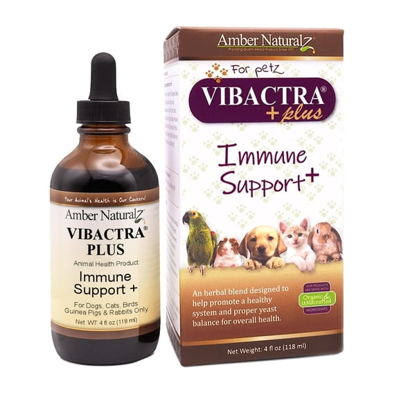 Amber NaturalZ Vibactra Plus Immune Support for Pets | Immune Support, Microbial & Yeast Balance 4oz