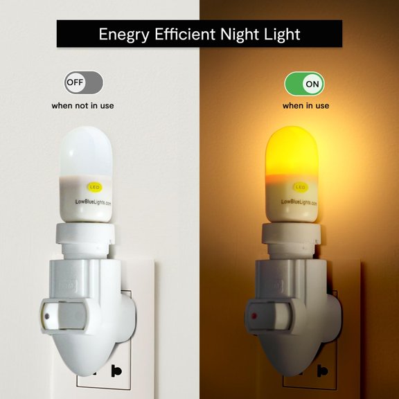 Amber Night Light: 120V Plug-in LED Blocks 100% Blue Light for Sleeping, Nursery and Preserving Melatonin Production$$Tools & Hardware Other