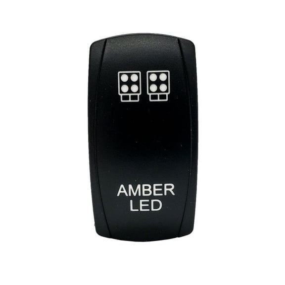 Amber On/Off Rocker Switch 5-Pin SPST OZ-USA Laser Etch Blue LED Backlit Truck SUV Offroad Rzr Polaris RV UTV