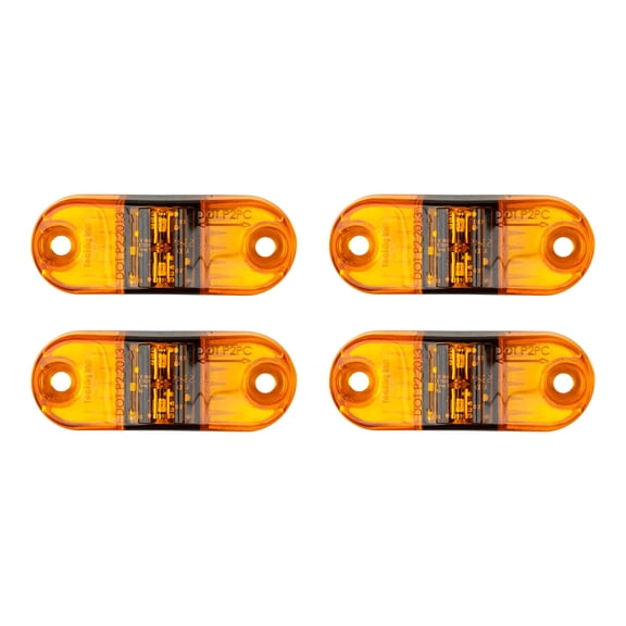 Amber P2/PC Sidemarker LED Light W/ 6" Pigtail (2 Pack), Bundle (4)