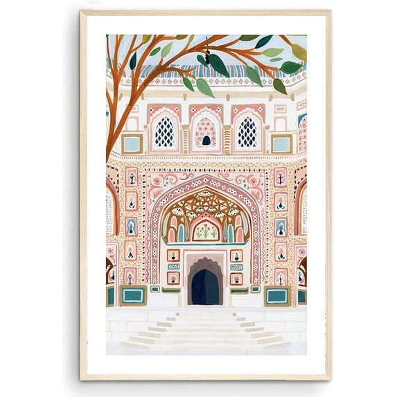 Amber Palace Jaipur Art Print, India Art Print, Jaipur Wall Art, Travel Print, Travel Poster, Housewarming Gift, Home Decor (Unframed) (24x36)