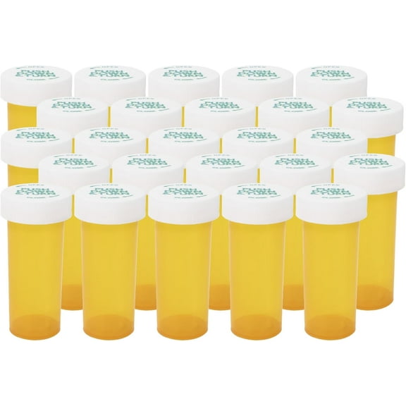 Amber Prescription Safety Cap Vials 8 Dram, 410/cs.