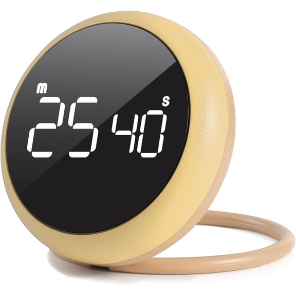 Amber Quick Que Kitchen Timers, Visual timers Large LED Display Magnetic Countdown Countup Timer for Classroom Cooking Fitness Baking Studying Teaching, Easy for Kids and Seniors (Amber)