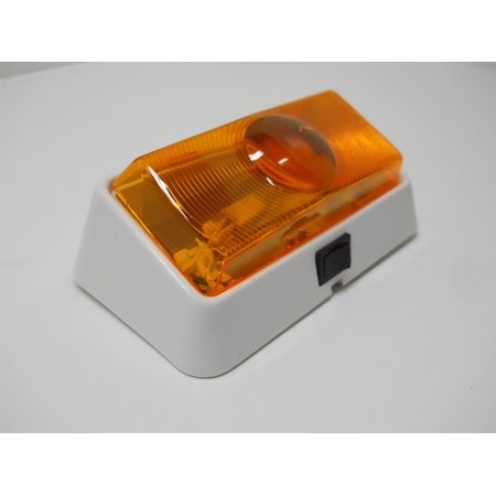 Amber RV Camper Trailer Porch Security Light / On Off Switch / Angled White Base