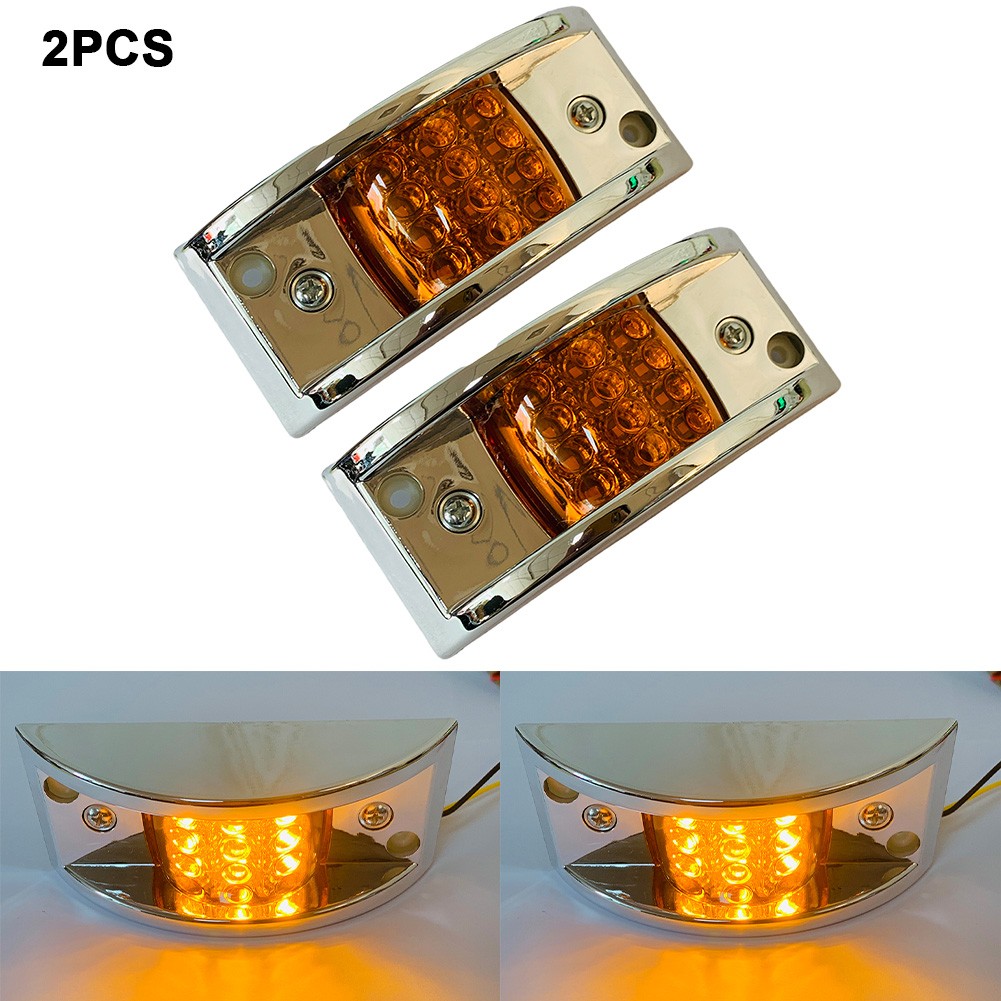 Amber/Red 12LED Sealed Chrome Car Side Marker Truck Trailer Clearance