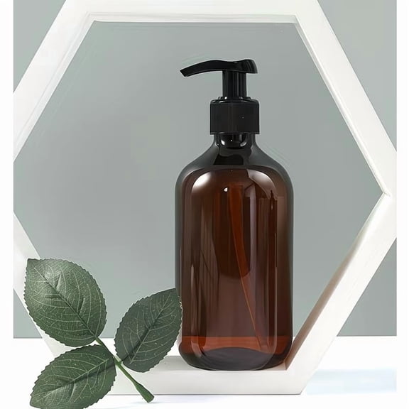 Amber Refillable Pump Bottle 8.45oz for Shampoo Soap Dispenser