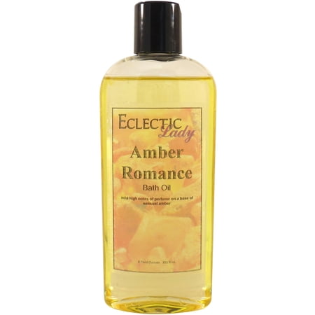 Amber Romance Bath Oil - Scented Body Oil - Relaxing & Moisturizing Bathing Oil - Fragrance Body Oil For Dry & Rough Sensitive Skin - 8 oz