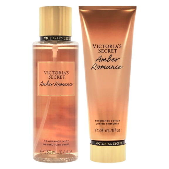 Victorias Secret Amber Romance Kit , 2 Pc Kit 8.4 oz Fragrance Mist, 8 oz Body Lotion