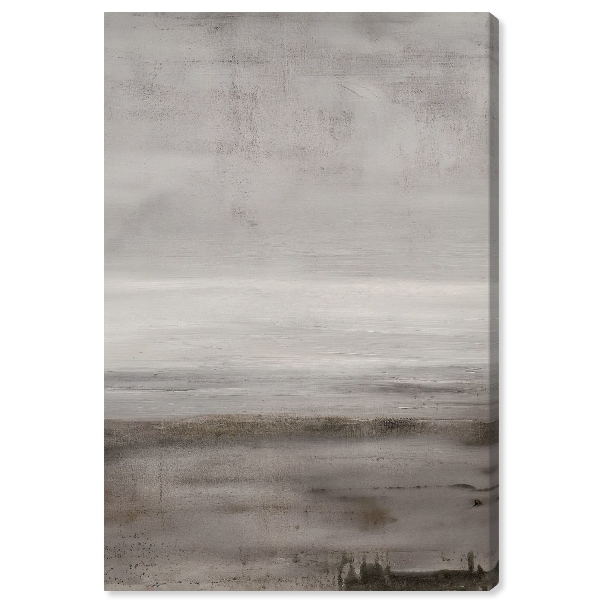 Amber Shroud Gray and Beige Canvas Abstract Art, 10" x 15"