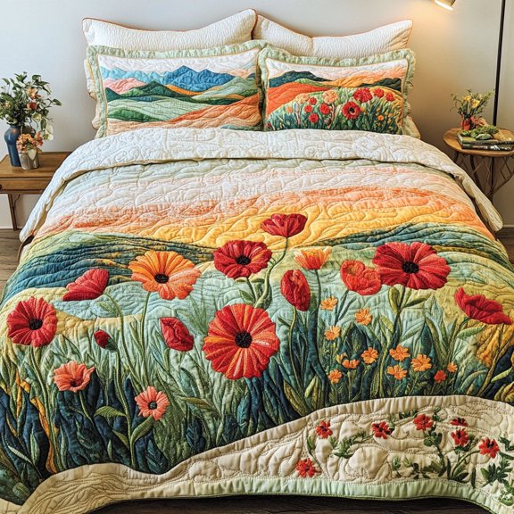 Amber Slumber 3-Piece Quilted Bedding Set