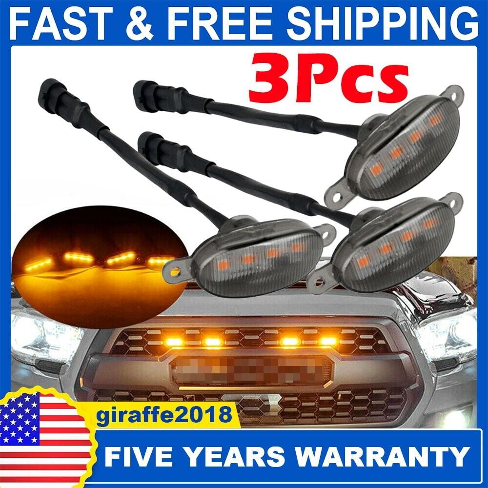 Amber Smoked LED Front Grille Grill Running Lights For Ford F150 Raptor Style GI