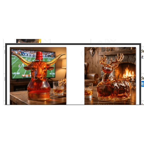 Amber Stag Shaped Glass Decanter Embossed Deer Sculpture Liquor Bottle Whiskey Wine Storage Vessel Bar Tabletop Home Decor Beverage Container Supply