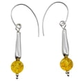 thumbnail image 1 of Amber Sterling Silver Bead Earrings | 1 1/2" Long | Yellow | 1 Pair |, 1 of 11