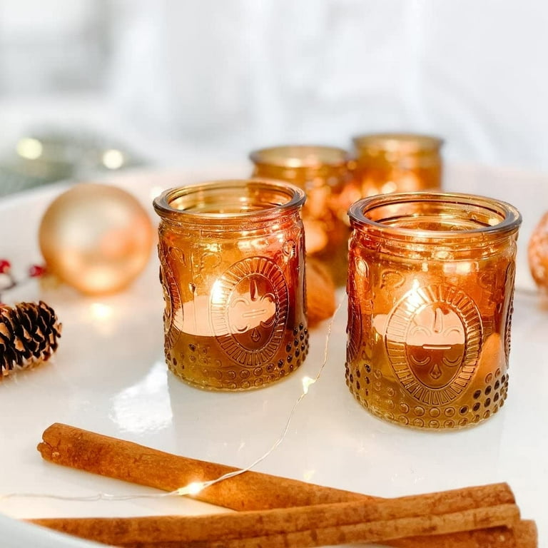 Amber Tea Light Holder - 24pcs - Vintage Glass Tealight Candle Holders by  Kate Aspen, Home Décor Table Decoration Favors Gifts for Wedding,  Bachelorette, Bridal Shower & Baby Shower Party 