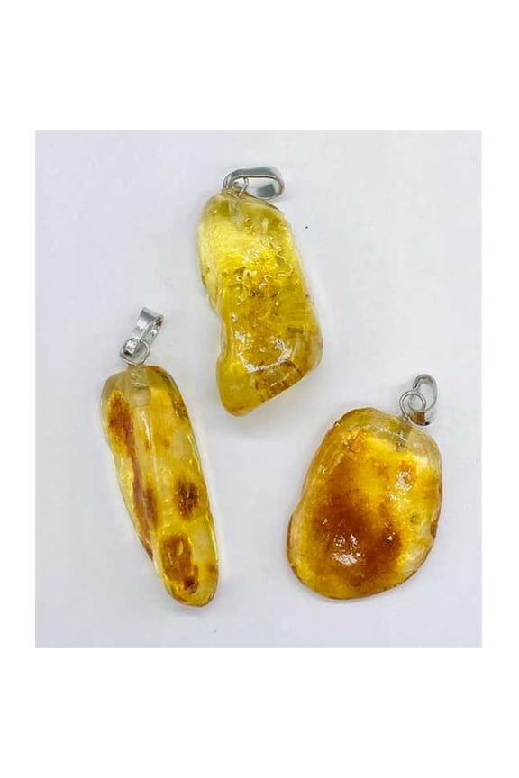 Amber Tumbled Pendant - Amber - Unique Healing Stone