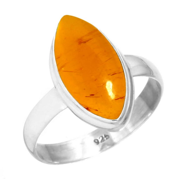 Amber Women Jewelry 925 Sterling Silver Ring
