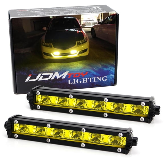 Amber Yellow 18W High Power LED Daytime Running Light Kit w/Relay Wire Harness, Universal Fit For Car, Truck, SUV, etc