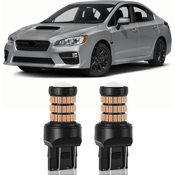 Amber Yellow 7440 T20 7443 7444 LED Blinker Light Bulbs Compatible with 2004-2007 & 2015-2021 Subaru WRX Front Turn Signal Lights and 2004-2021 Subaru WRX Rear Turn Signal Lights, Pack of 2
