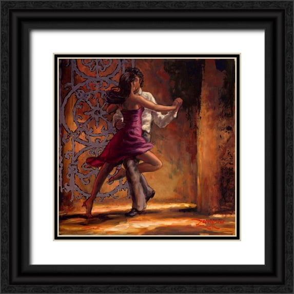 Amber, Zeph 12x12 Black Ornate Wood Framed with Double Matting Museum Art Print Titled - Dance Me In