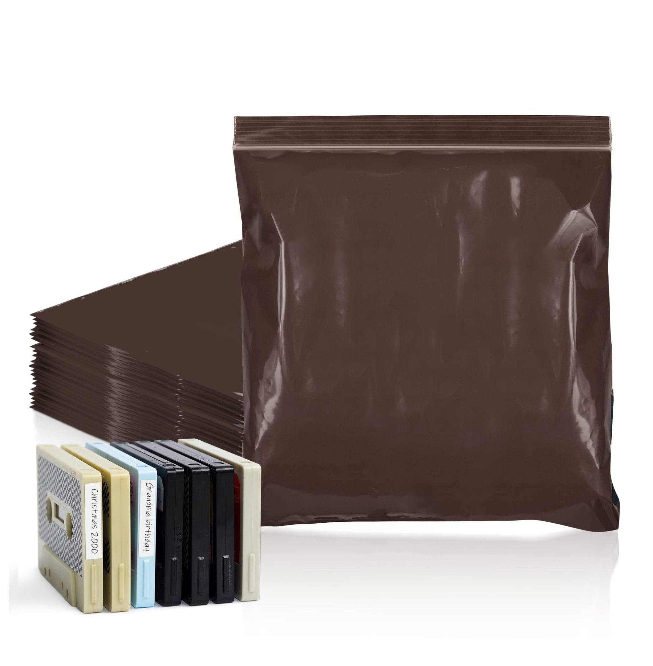 Amber Zip Bags for Packaging, 8 x 8 Inches. Pack of 100 Brown Plastic ...