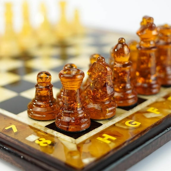 Amber handmade chess| Baltic amber| Board games