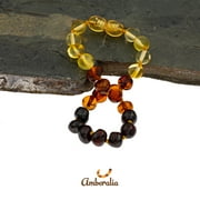 Amberalia Baby Baltic Amber TeethingBracelet/Anklet, Lab-tested, Certified Genuine Amber, drooling and teething relief - boost immune system - Infants/toddler - Handmade Polish Rainbow 5.5"