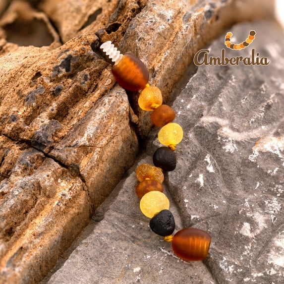 Amberalia Baltic Amber 2" extension for Necklace or bracelet- - for twist clasp necklaces only -Raw Multicolor