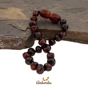Amberalia Baltic Amber Adult bracelet, Lab-tested, Certified Genuine Amber- SIZES FOR ALL AGES - Boost immune system -Natural carpal tunnel/arthritis pain relief - Polish Cherry 7.09
