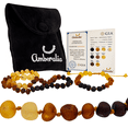 thumbnail image 1 of Amberalia Set of AmberNecklace 13" (33cm) and AmberAdjustable Bracelet 4.7"+2.3" (12cm+4cm) Genuine Baltic Amber, Lab Tested Raw Rainbow, 1 of 1