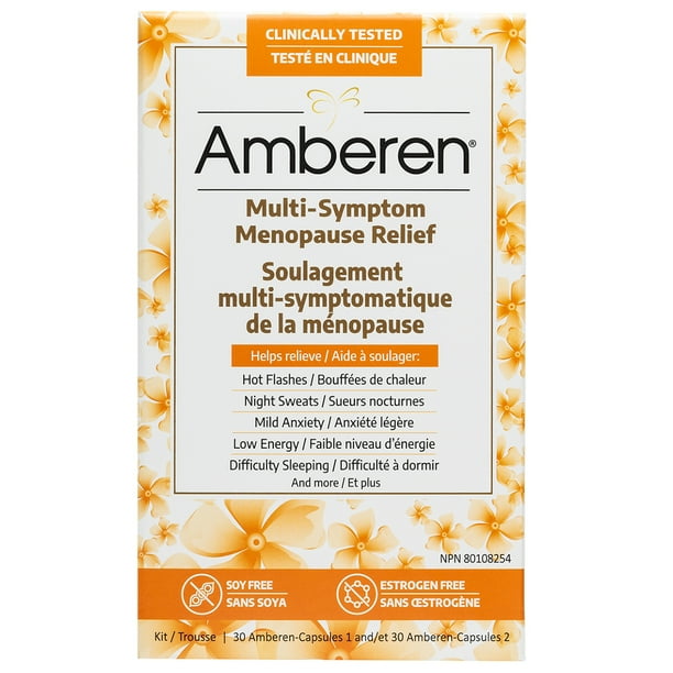 Amberen MultiSymptom Menopause Relief Supplements for Women, Hot Flash