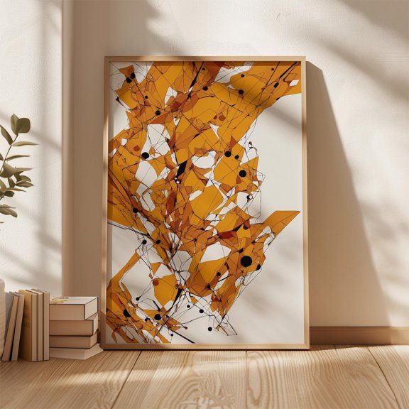 Amberline Signal Fracture Geometric Tech Line Gallery Home Wall Decor