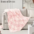 thumbnail image 1 of Amberspace Blossom Smiling Face Knit Throw,Checkered Pink Smile,50"*60", 1 of 6