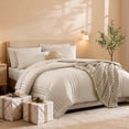 thumbnail image 1 of Amberspace 7-piece Bed in a Bag Comforter Set with Sheets,Beige,California King, 1 of 8