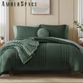 thumbnail image 1 of Amberspace 7-piece Bed in a Bag Comforter Set with Sheets,Dark Green,California King, 1 of 7