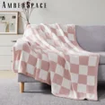 thumbnail image 1 of Amberspace Checkered Knit Throw,Pink,50"*70", 1 of 8