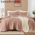 thumbnail image 1 of Amberspace Prewashed fabric 3-piece Bed in a Bag Comforter Set with Sheets,Dusty Pink,Full, 1 of 8