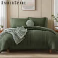 thumbnail image 1 of Amberspace 7-piece Bed in a Bag Comforter Set with Sheets,Olive Green,King, 1 of 7