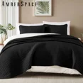 thumbnail image 1 of Amberspace Lightweight 3-Piece Bed in a Bag Quilt Set with Pillow Shams,Black,King, 1 of 8