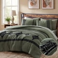 thumbnail image 1 of Amberspace Embroidery 7-piece Bed in a Bag Queen Comforter Set with Sheets,Olive Green, 1 of 9