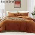 thumbnail image 1 of Amberspace Prewashed fabric 3-piece Bed in a Bag Comforter Set with Sheets,Burnt Orange,Queen, 1 of 8
