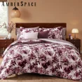 thumbnail image 1 of Amberspace Floral 7-piece Bed in a Bag Queen Comforter Set with Sheets,Purple Willow Leaf, 1 of 8