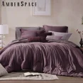 thumbnail image 1 of Amberspace Cationic Dyeing 7-piece Bed in a Bag Comforter Set with Sheets,Dark Purple,Queen, 1 of 6