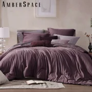 Amberspace Cationic Dyeing 7-piece Bed in a Bag Comforter Set with Sheets,Dark Purple,Queen