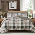 thumbnail image 1 of Amberspace Plaid Design 7-piece Bed in a Bag Comforter Set with Sheets,Khaki,Queen, 1 of 7