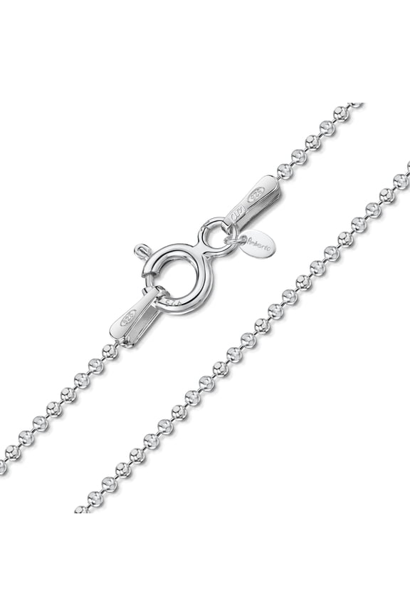 925 Sterling Silver 1.1 mm Ball Chain Necklace for Men Women | 925 Silver Chain for Men Women | Silver Dog Tag Chain for Men | Silver Beaded Necklace for Women: 28 inch / 70 cm